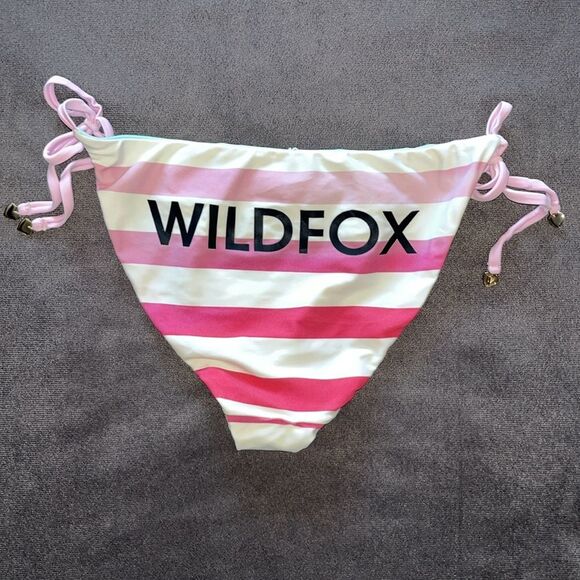 WILDFOX Swim American Girl Bikini Bottom Reversible Swimsuit Rare Vintage Flag M - Picture 7 of 16